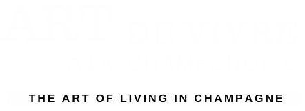 logo blanc sur fond transparent ART DE VIVRE A LA CHAMPENOISE - The Art of Living in Champagne