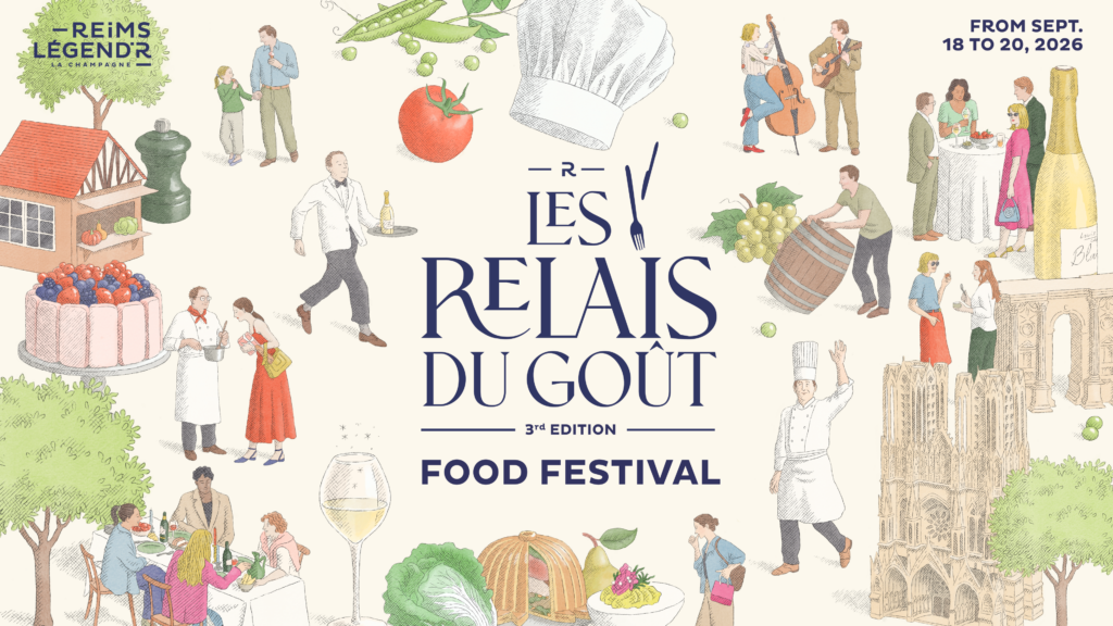 Affiche des Relais du Goût 2026 à Reims, festival gastronomique du 18 au 20 septembre